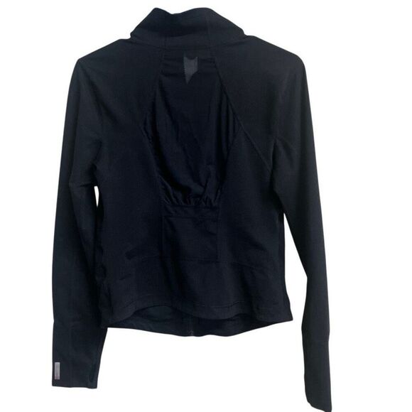 Zella black high neck full zip sheer back activewear jacket Medium #692 - Picture 2 of 7
